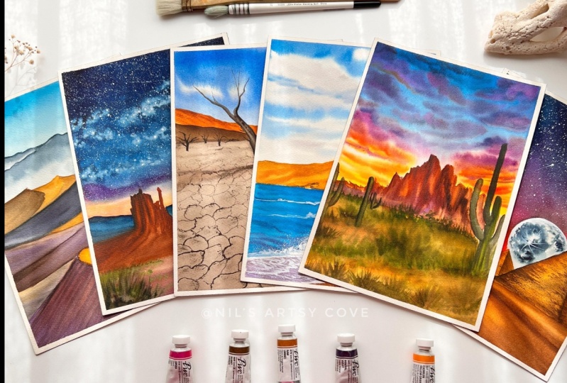 Watercolor Desertscapes