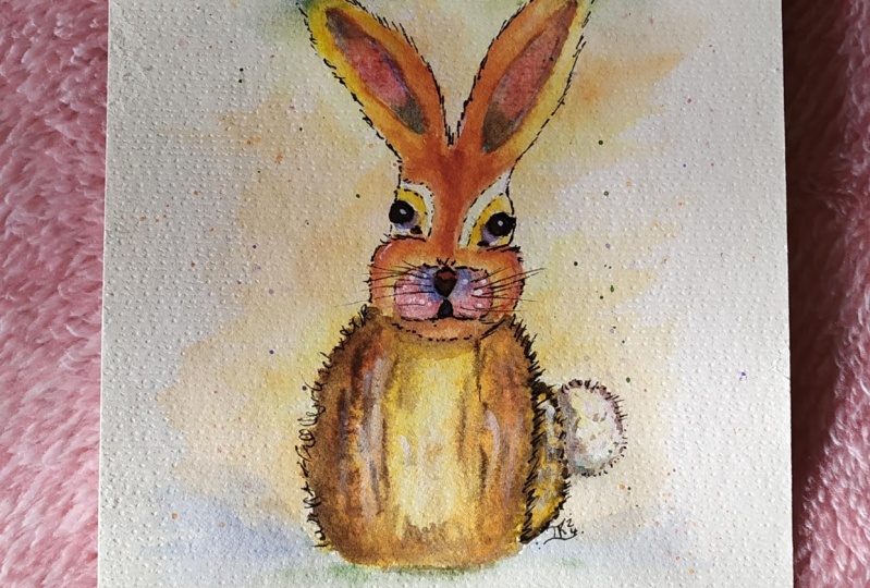 Bunny Rabbit watercolour and ink