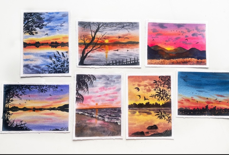Sunset and Silhouette Landscapes.