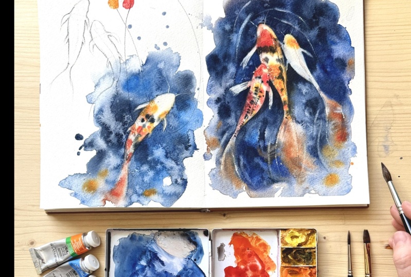 7 day watercolor challenge - My project