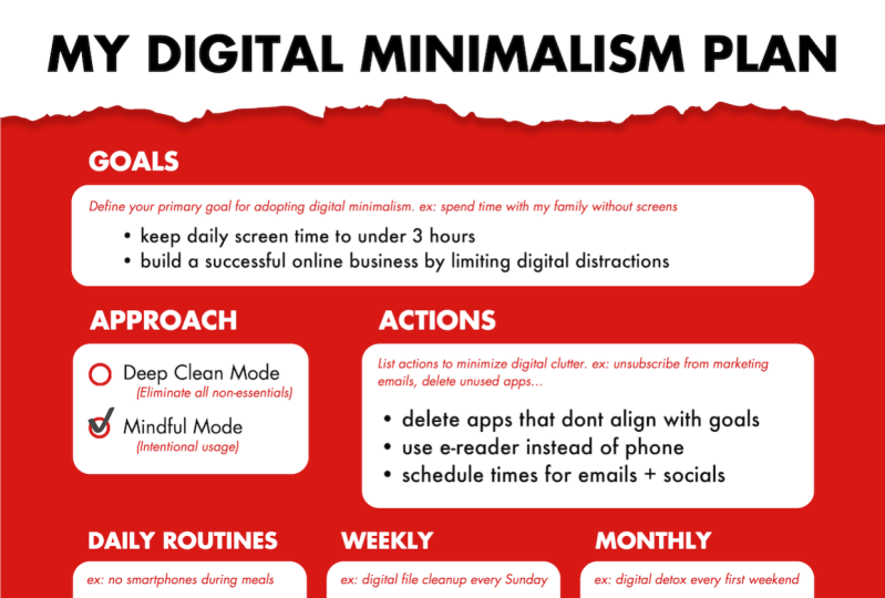[Sample project] Digital Minimalism Plan