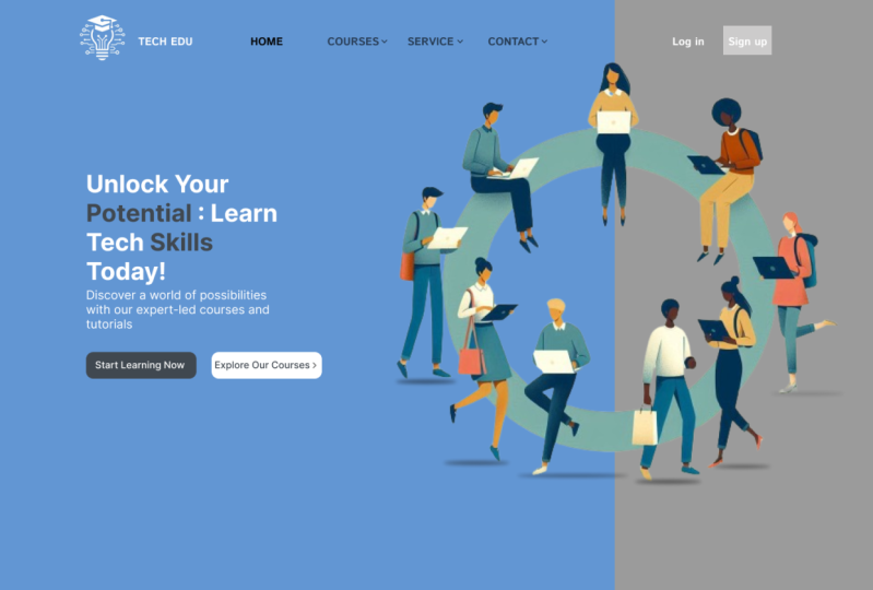 A Hero Section For Tech Edu