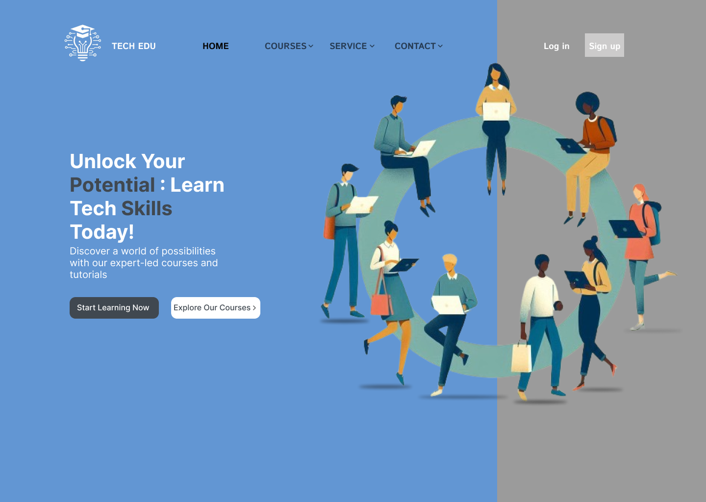 A Hero Section For Tech Edu - student project