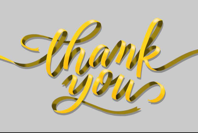 Ribbon Lettering - "Thank You"