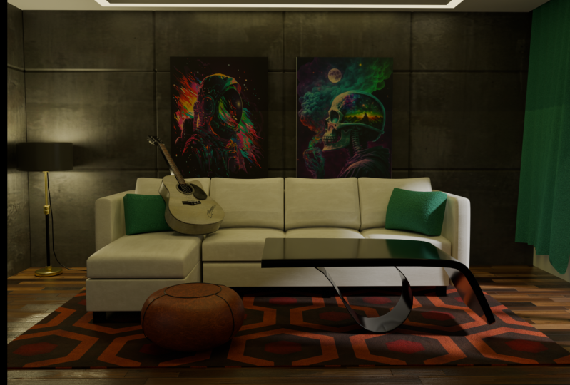 living room in blender