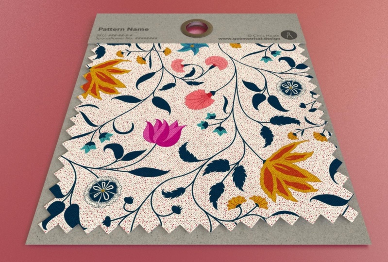 Indian Floral and Geometric Pattern