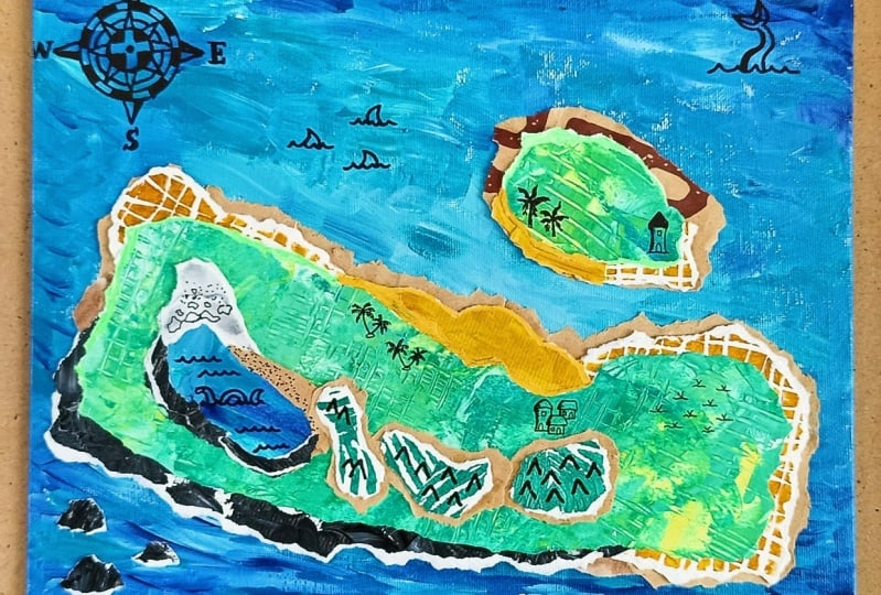 My mixed media mythical map