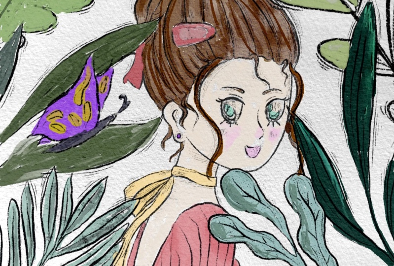 Watercolour book illustration in procreate