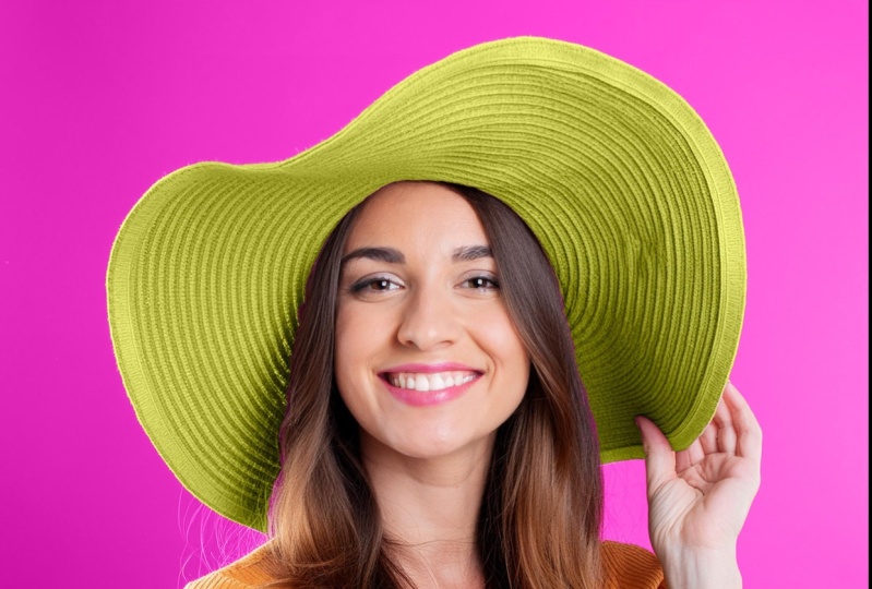 Woman and hat portrait