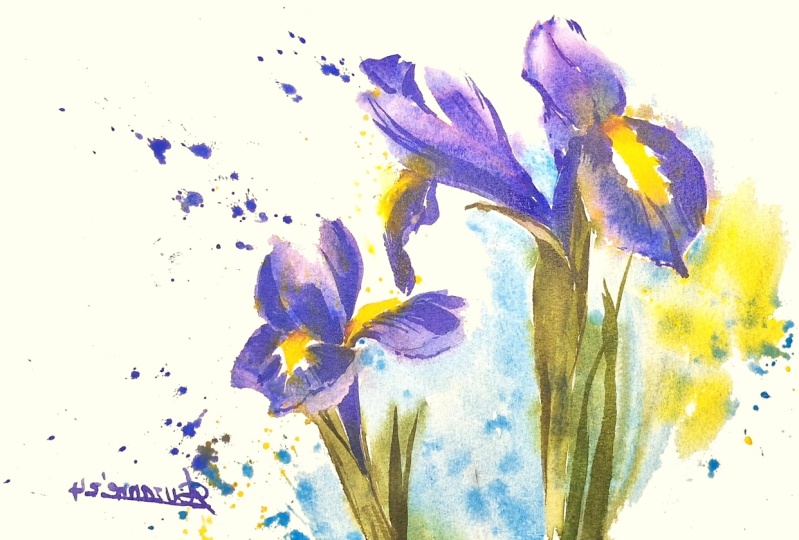 Irises in Watercolour