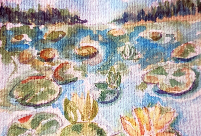 Lily Pond in Watercolor