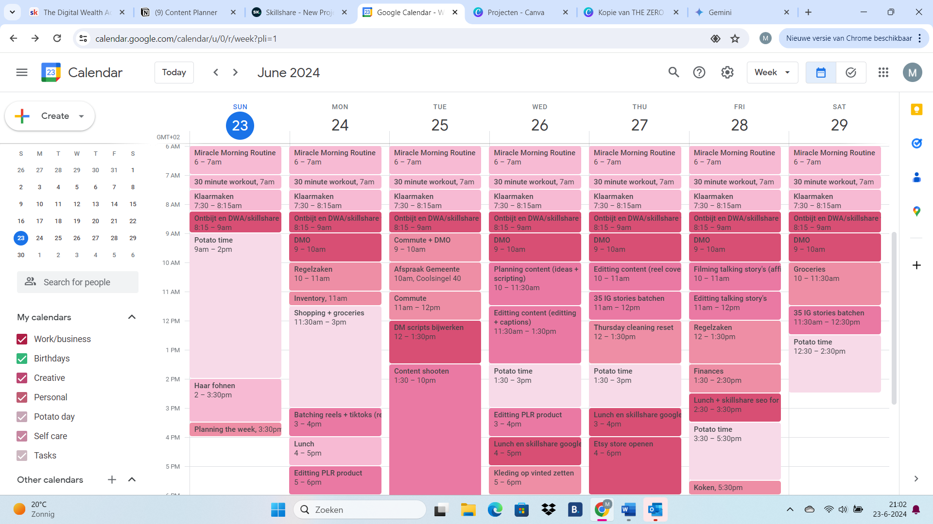 Content plan of this week - student project