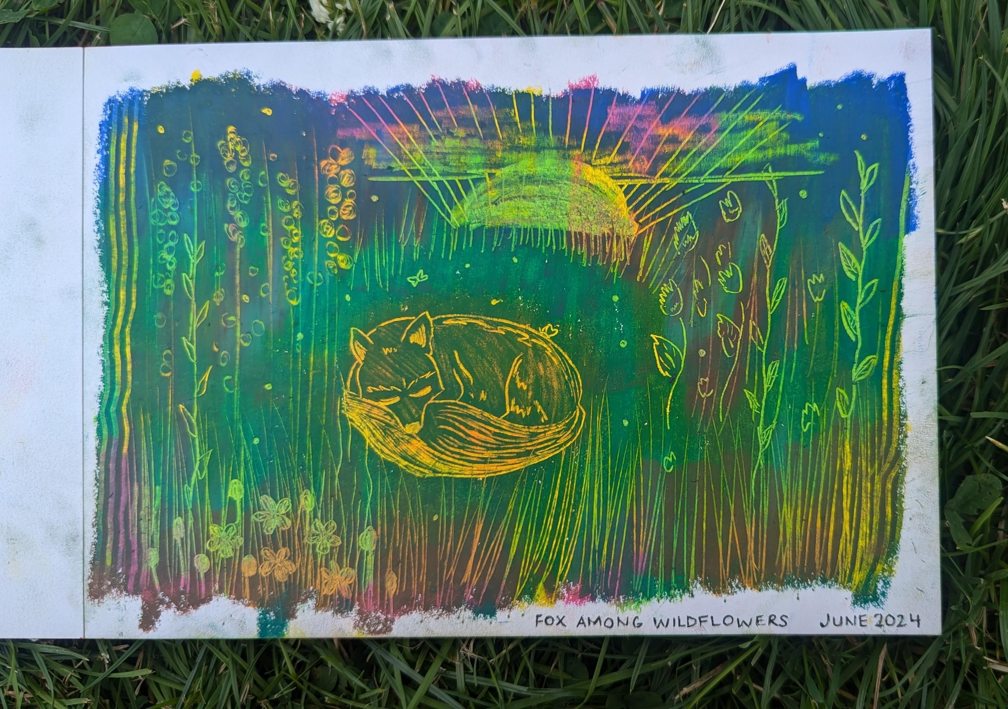 Fox Among Wildflowers - student project
