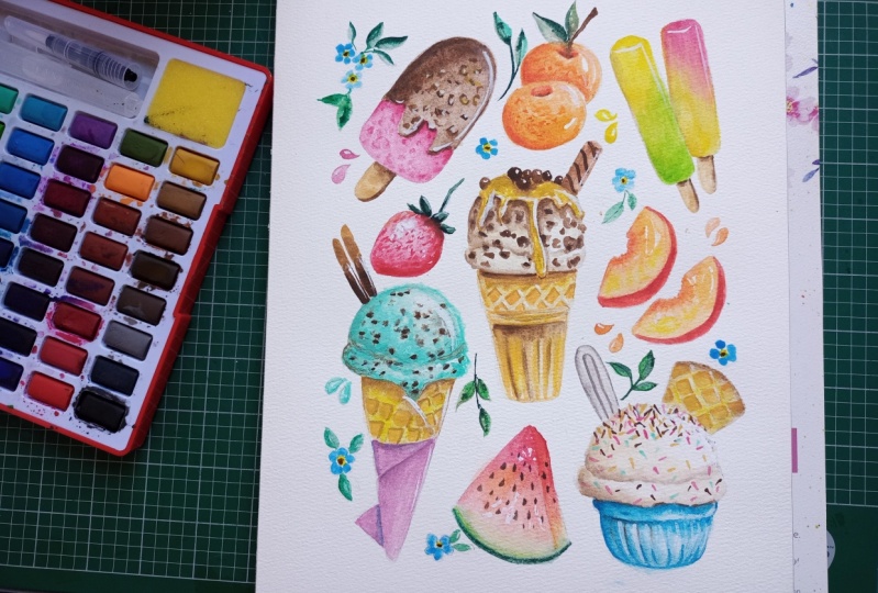 Watercolour treats with Nia