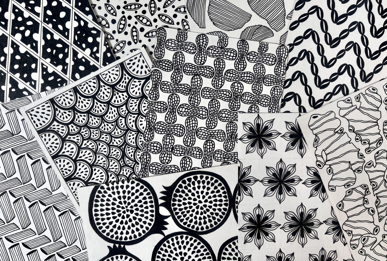 10 Days of Food Inspired Patterns - student project