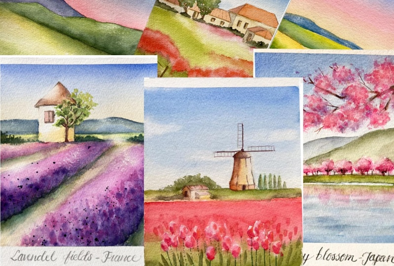 Watercolor spring