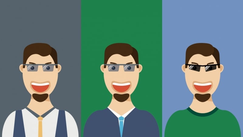Flat Design Guy with Glases