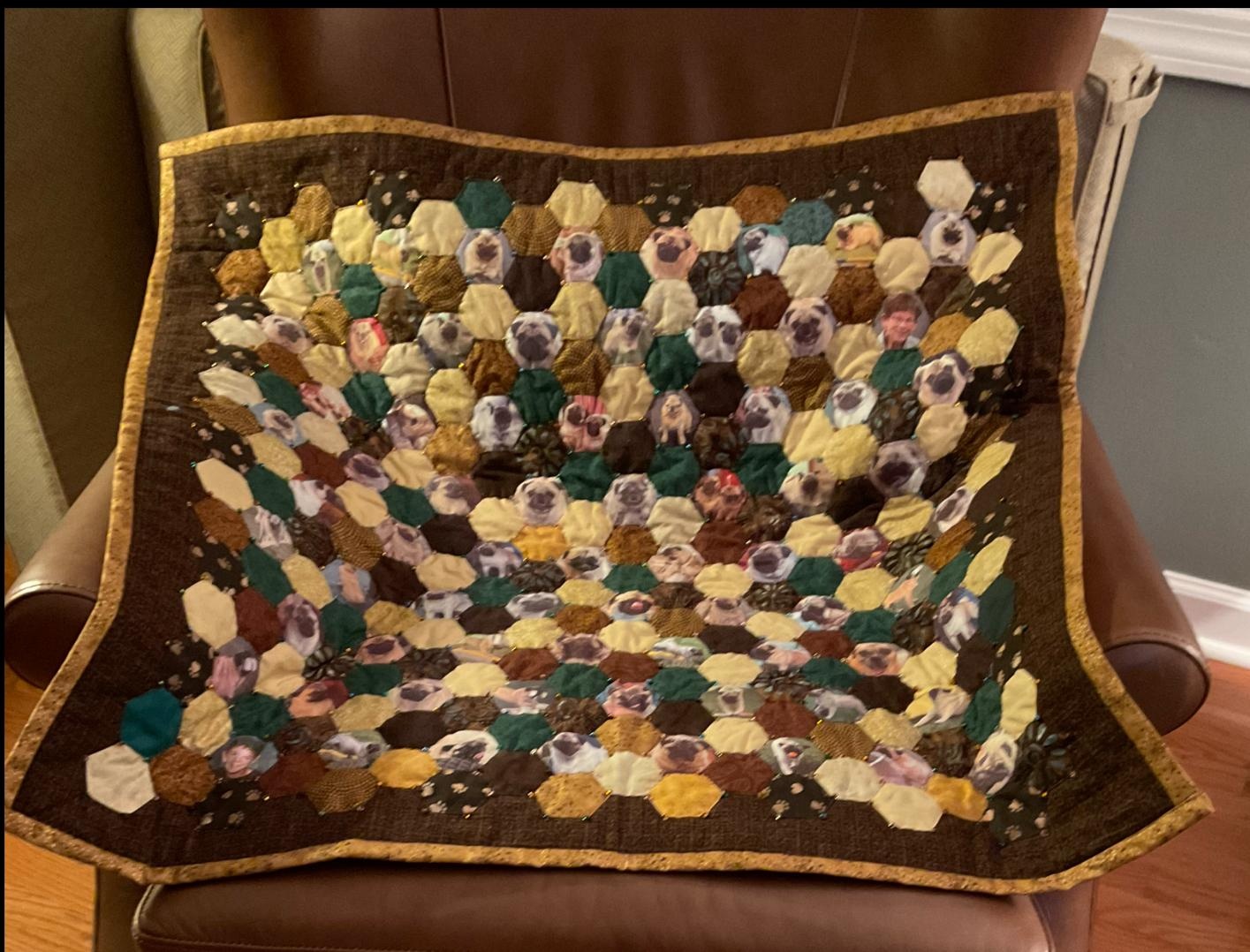 Pug quilt - student project