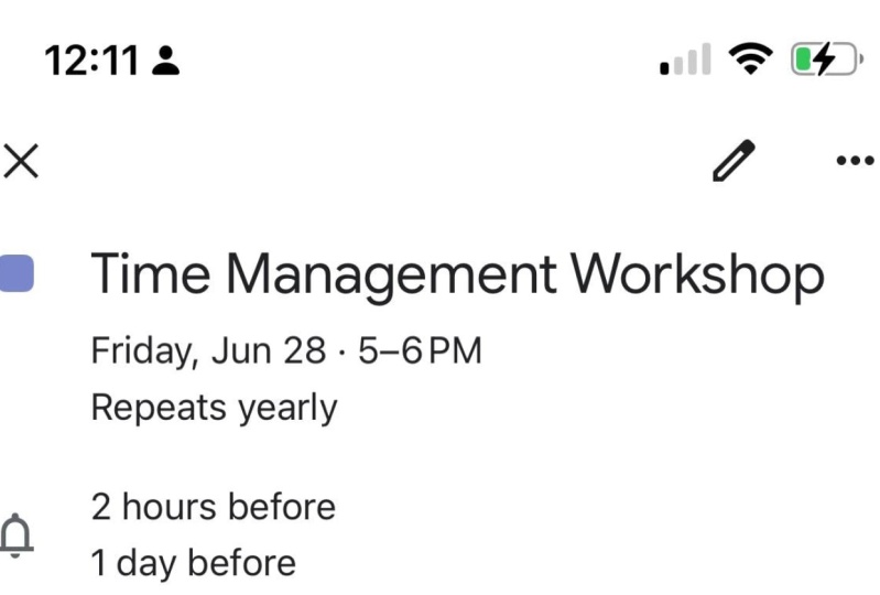 Time Management Workshop