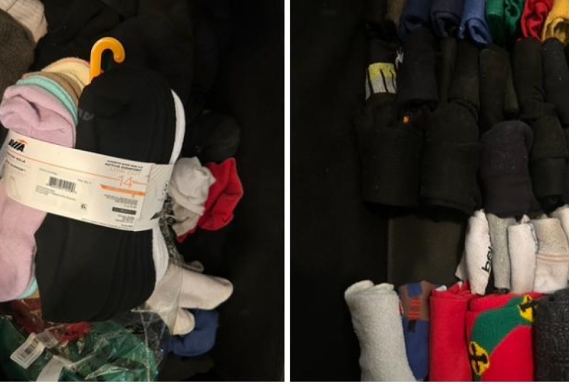 Before and After Sock folding