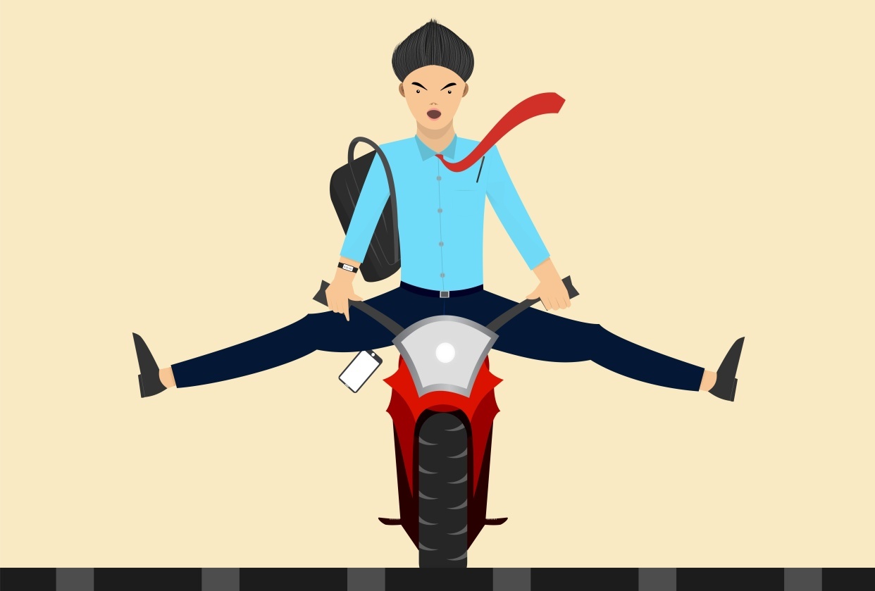 Bike Illustration with Shocking Expression - student project