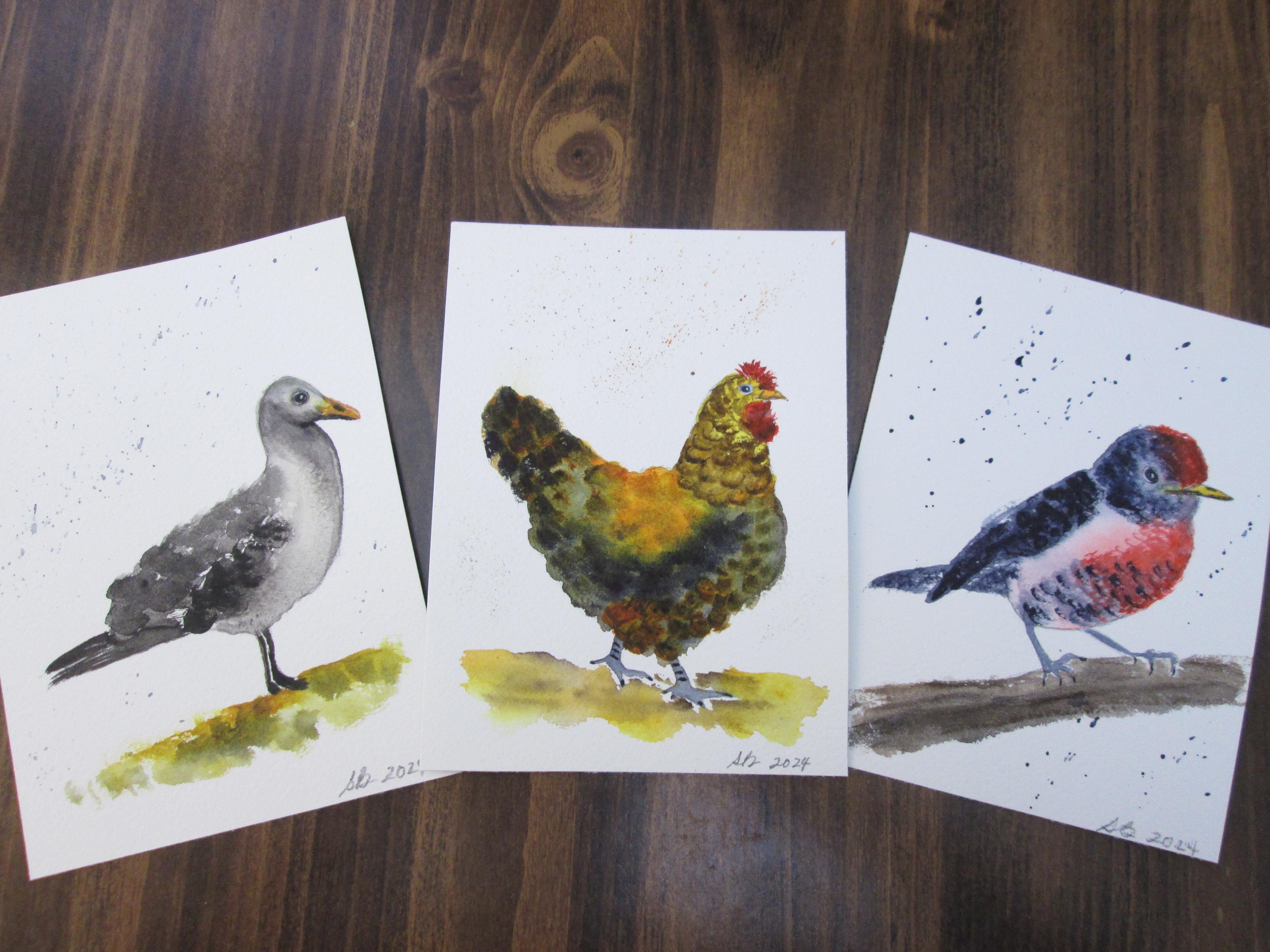 Watercolor Birds - student project