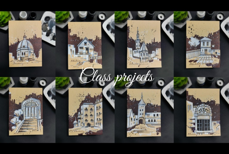 Urban Sketching on Brown Paper