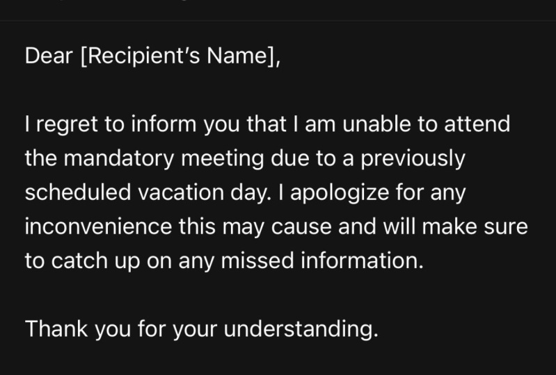Sample Email