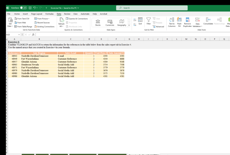 VLOOKUP and MATCH