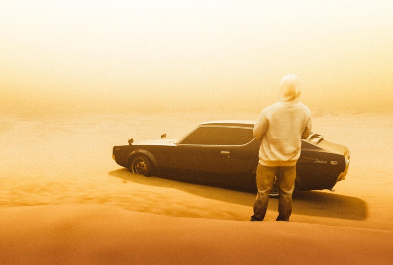 Alone in desert