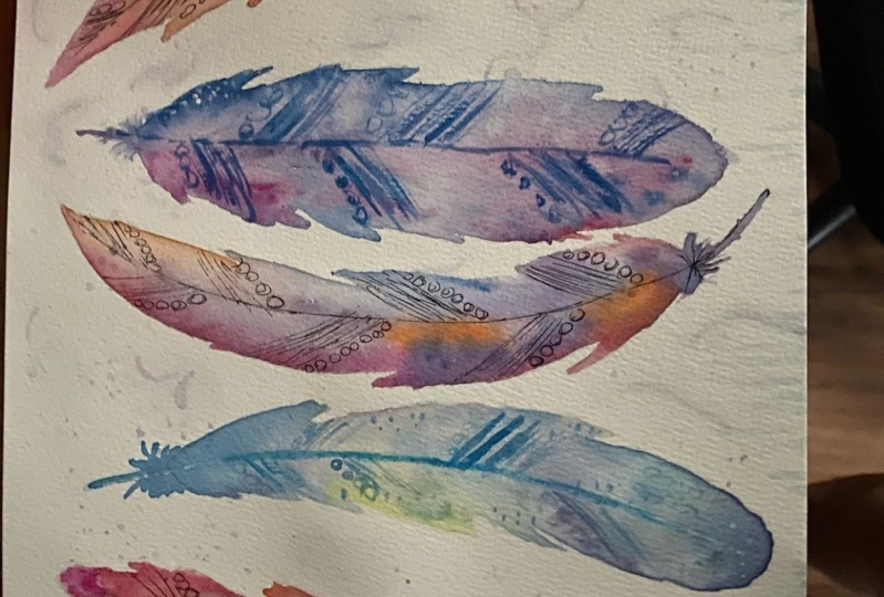 Watercolor feathers