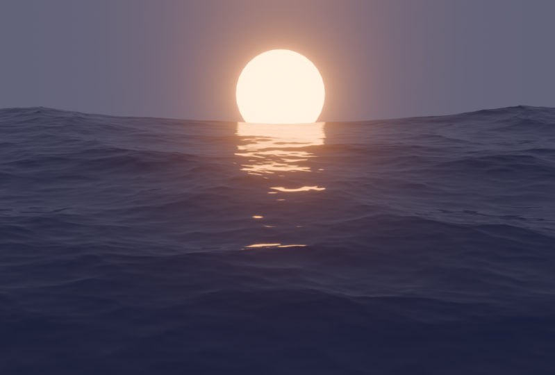 sun and ocean waves