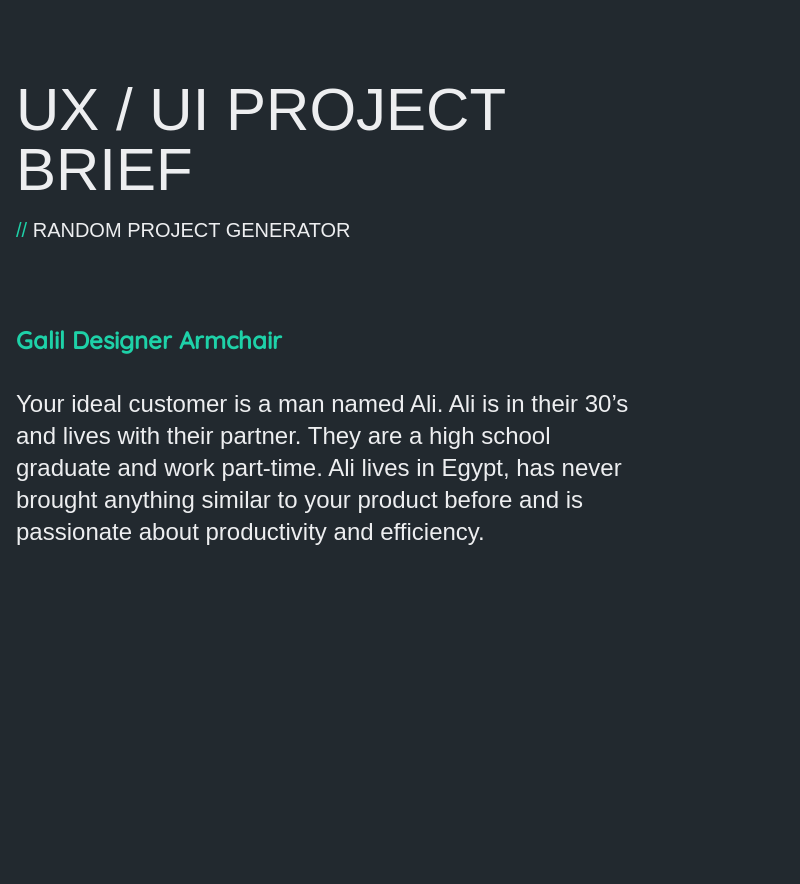 UX/UI project brief
