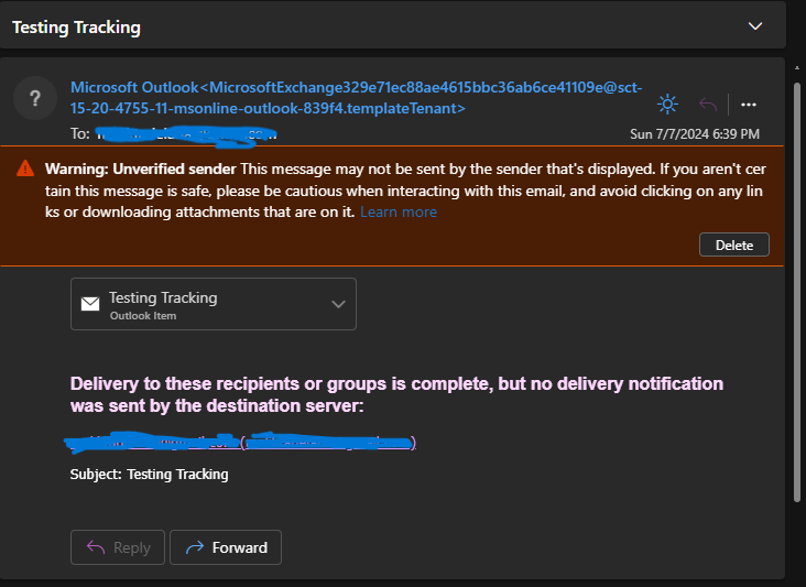 Read and Delivery Receipt - student project