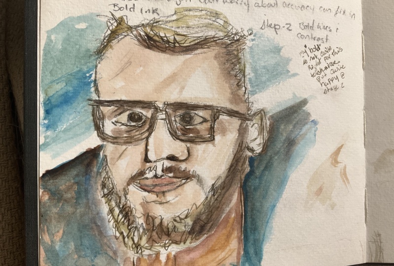Portrait 1 Toby urban sketch easy portrait class