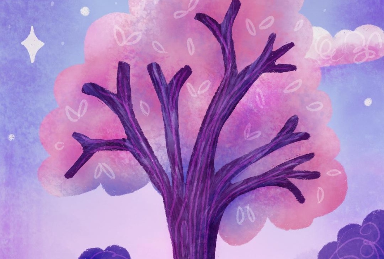 Moonlit tree - student project