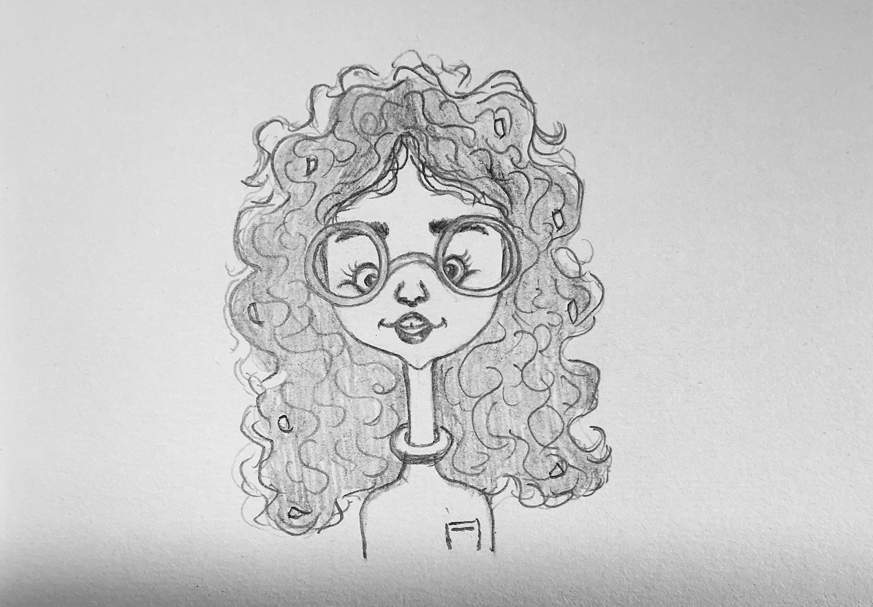 Curly haired girl - student project