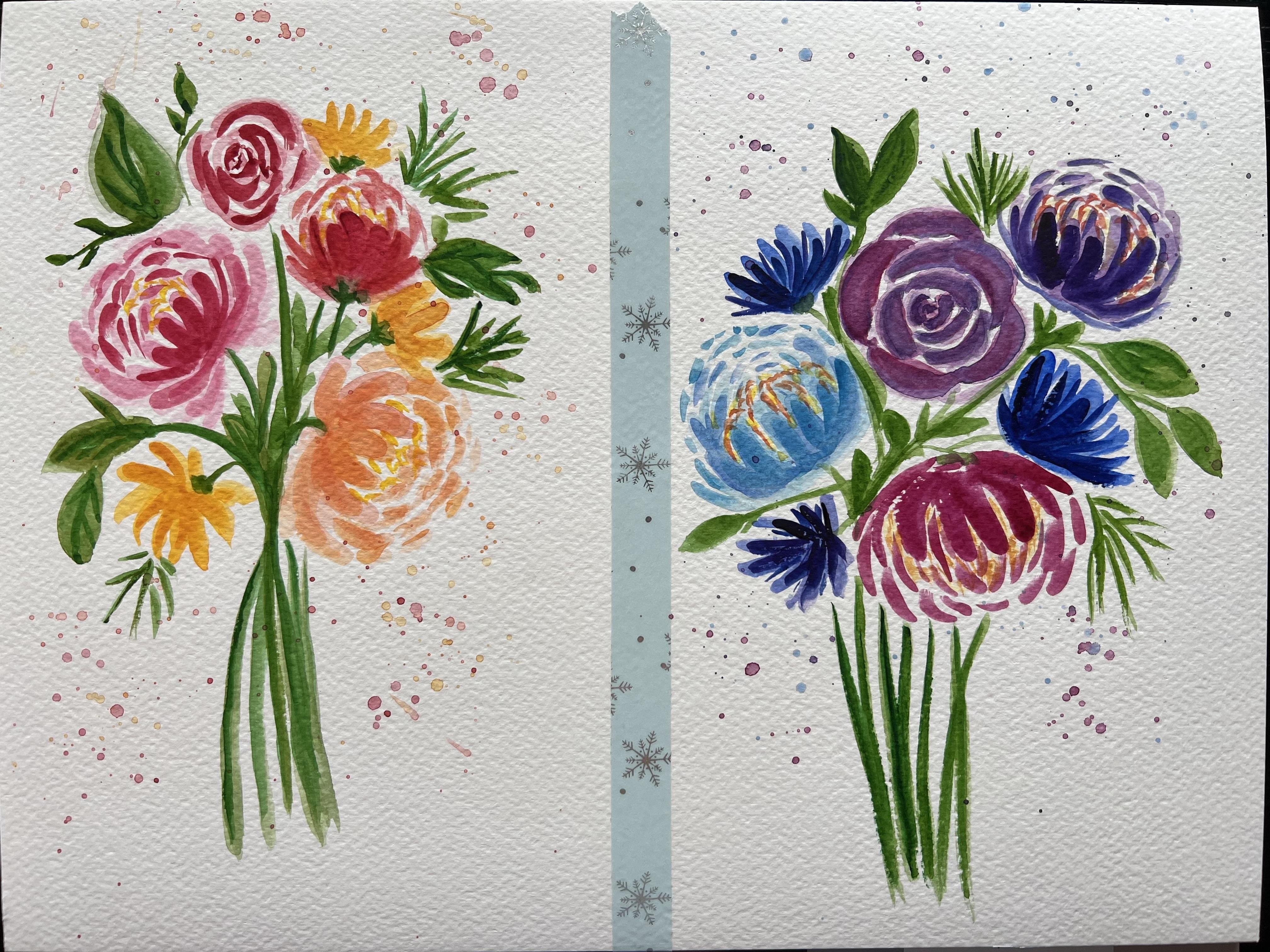Embracing Watercolor Mistakes with Flowers - student project