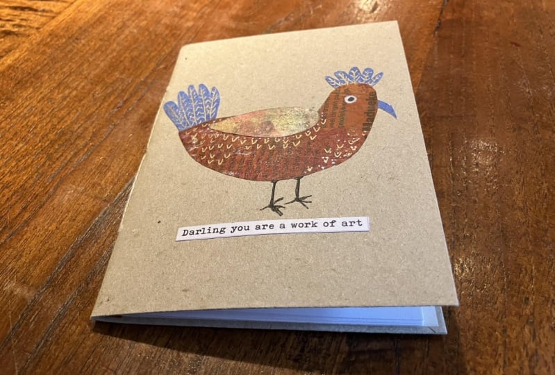 Fancy birds on a note book