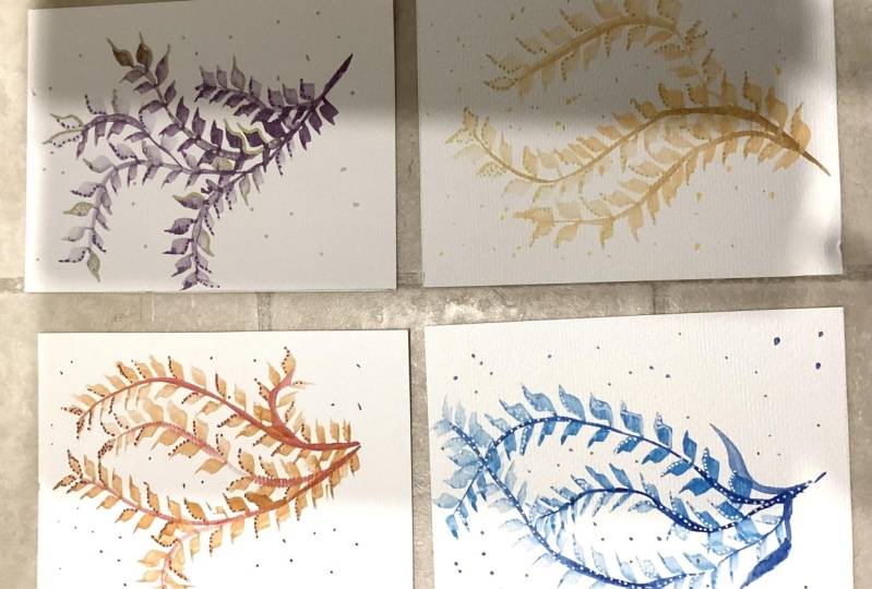 Watercolor leaves