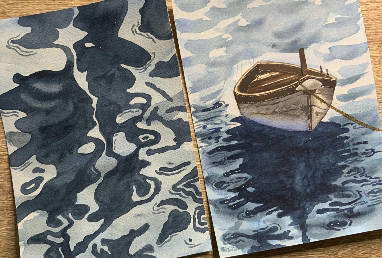 Boat and reflections - student project