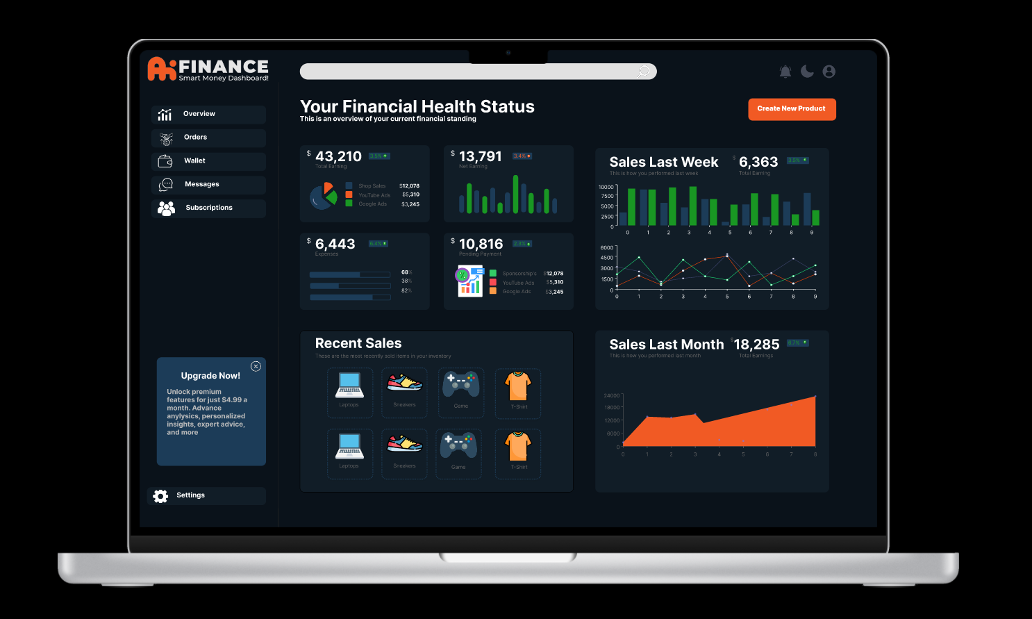 AI FINANCE SMART MONEY DASHBOARD - student project