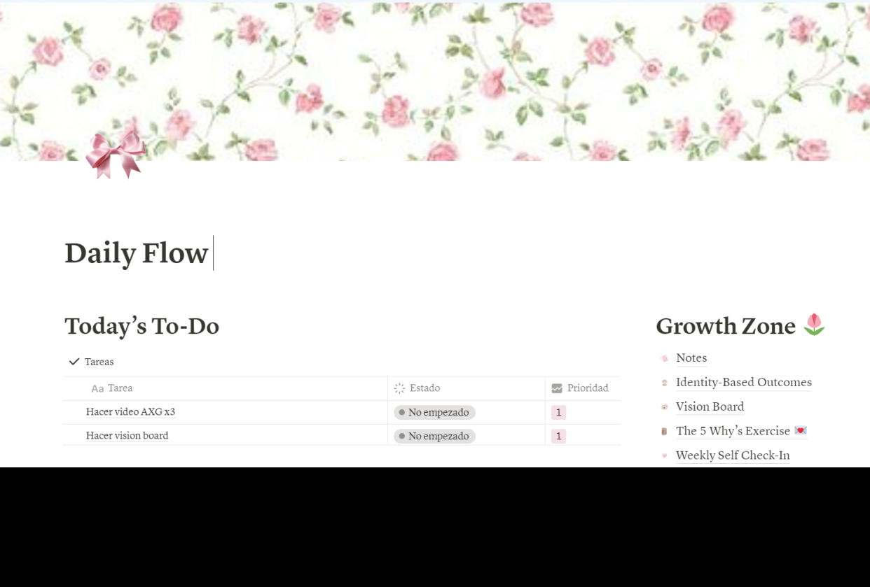 My version of the "Daily Flow" template - student project
