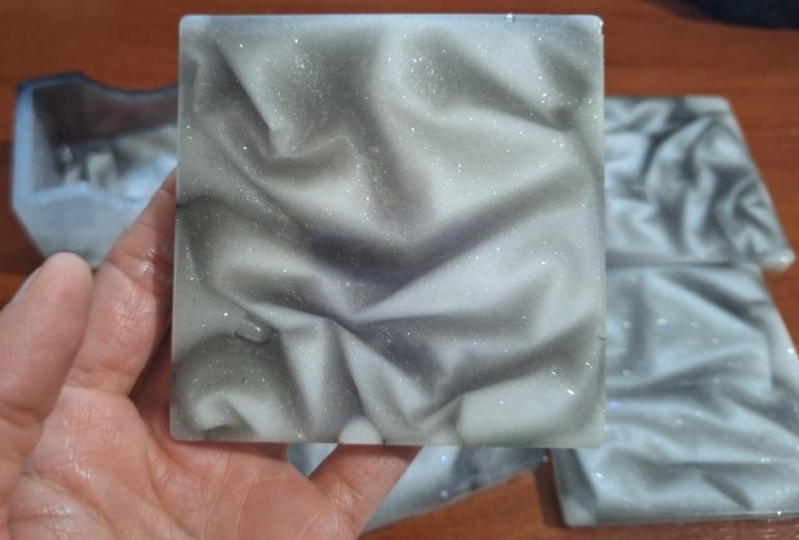 Velvet effect coasters set/Set de posavasos con efecto aterciopelado
