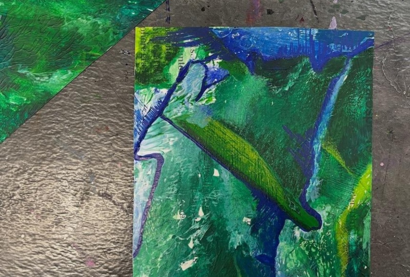 Leftover Paint Sketchbook Spreads and Collage Papers