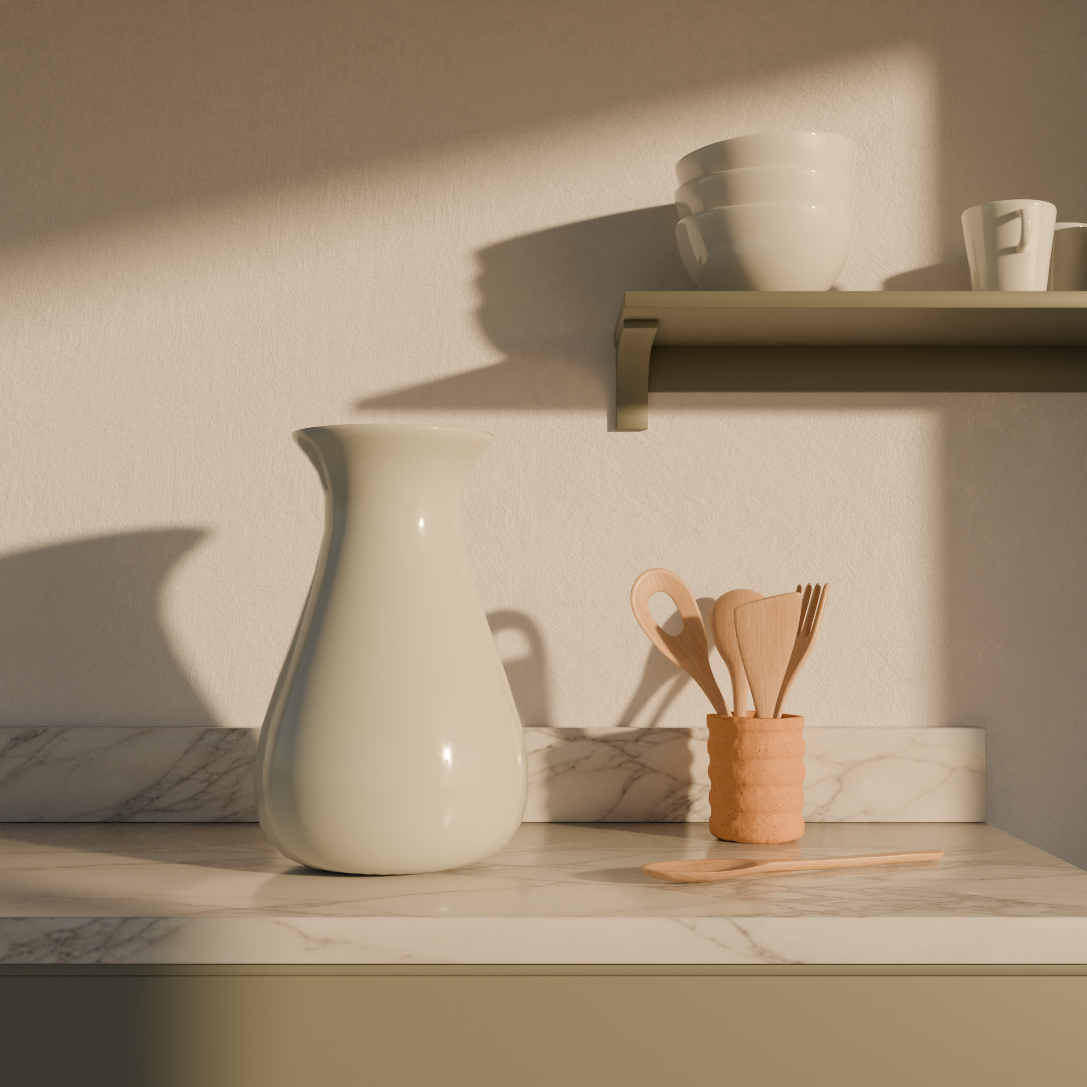 Pots in the soft light