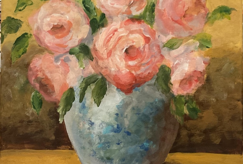 Blooming Roses Modern Still Life