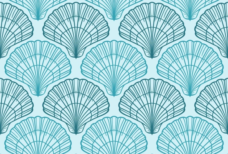 Aqua Scallop Shells