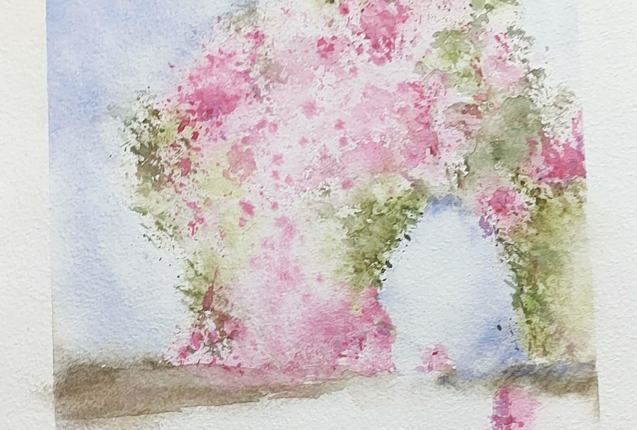Cluster of flowers in loose watercolour style - A class by Bianca Luztre Art - student project