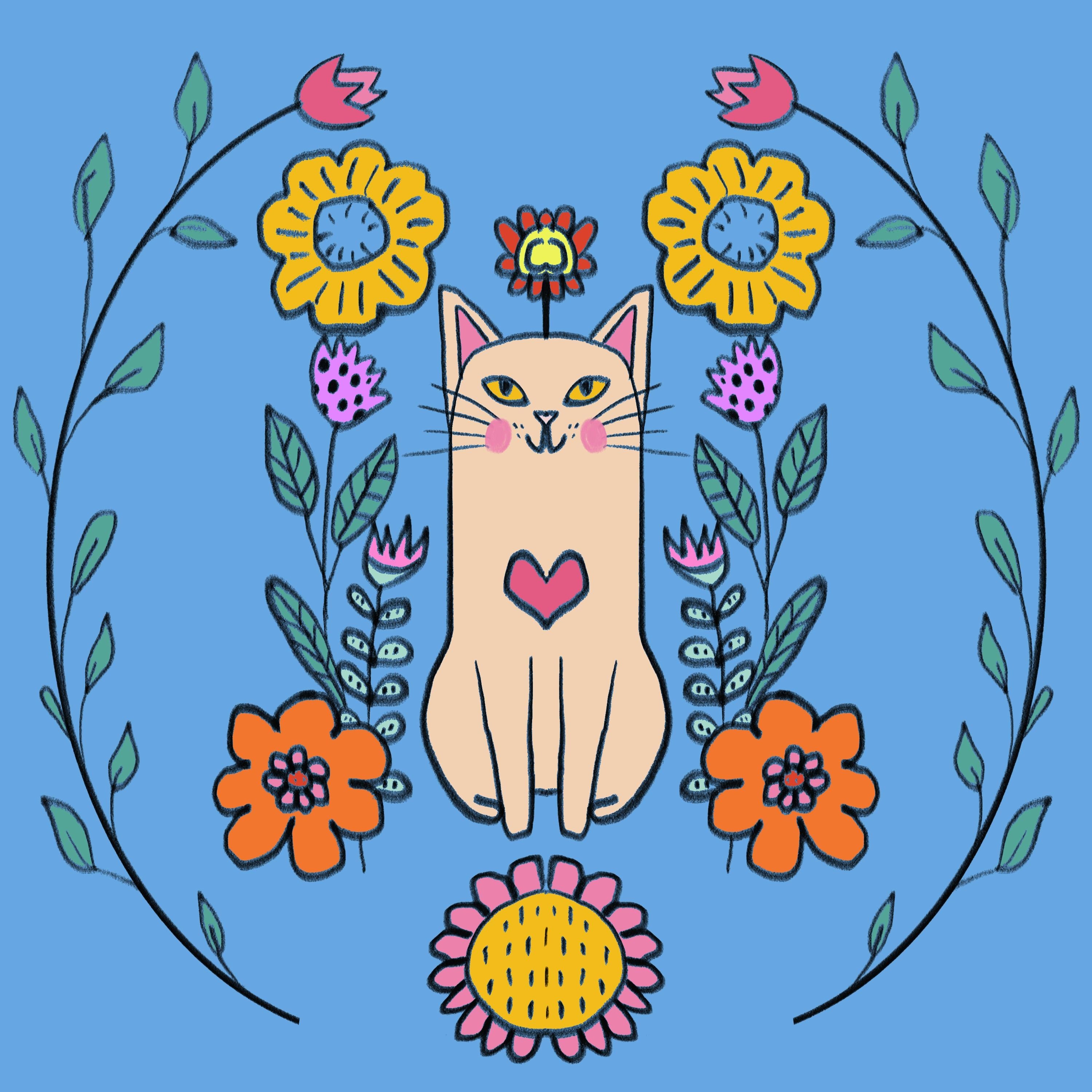 Floral Kitty - student project